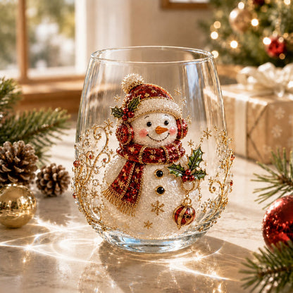 🎄🎄✨ Christmas Glass Art Cup | Luxury  Holiday Glassware for Drinks, Decor & Christmas Gifts 🎁