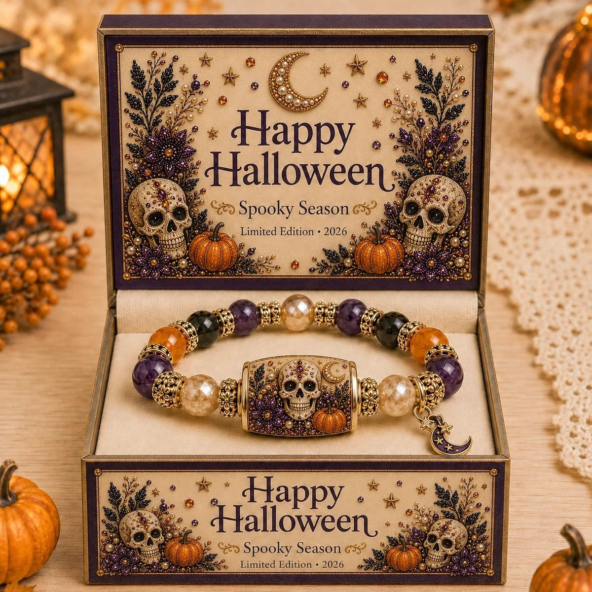 🎃🎃 Limited Edition Halloween Beaded Bracelet Set | Spooky Cute Gift Jewelry