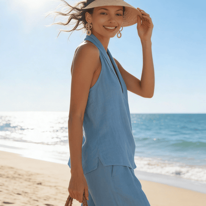 🎁Last Day Promotion 60% OFF🌴✨2026 Summer Boho 100%Linen Two-Piece Set