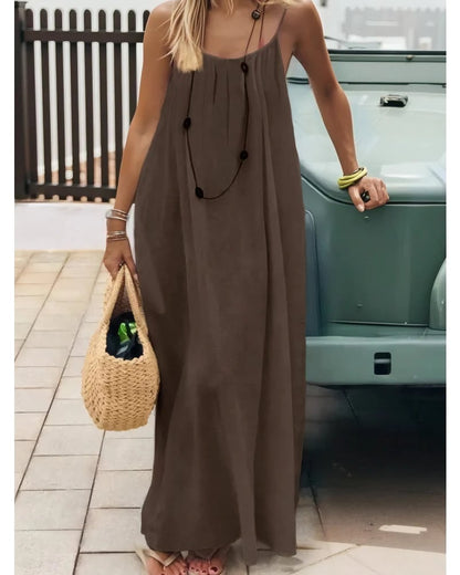 🎁Last Day Promotion 60% OFF👗Sexy Backless Easy Flow Maxi Dress-Radiate feminine charm!