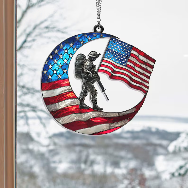💟💟🇺🇸 American Military Suncatcher – A Light of Tribute for Vietnam Veterans