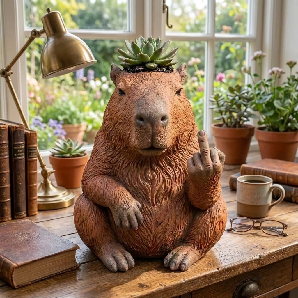 👀👀The "Zero F*cks" Capybara Planter