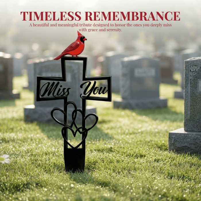 🐦LAST DAY 49% OFF -💖💖Metal Cemetery Memorial Plaque for Remembrance✝️