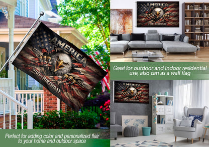 🦅🦅1776-2026 USA 250th Anniversary Flag – Patriotic Eagle Double Sided House Flag