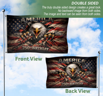 🦅🦅1776-2026 USA 250th Anniversary Flag – Patriotic Eagle Double Sided House Flag