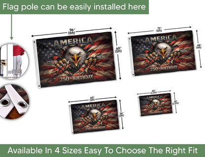 🦅🦅1776-2026 USA 250th Anniversary Flag – Patriotic Eagle Double Sided House Flag