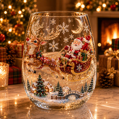 🎅🎅Magical Christmas Glass Cup Collection – Santa, Reindeer, Snowman & Christmas Tree