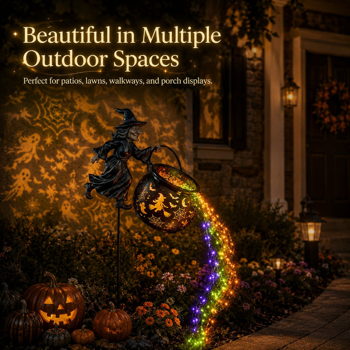 🧙‍♀️🧙‍♀️Halloween Witch Cauldron Garden Light