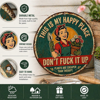 🌿🌿"This Is My Happy Place" Garden Metal Sign