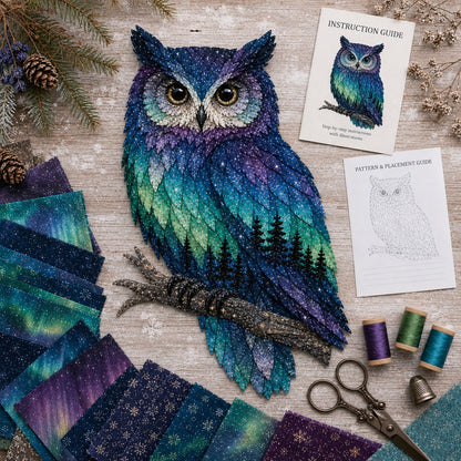 ⏳🌌Last Day 50% OFF - 🐺Northern Lights Wildlife DIY Patchwork Kit