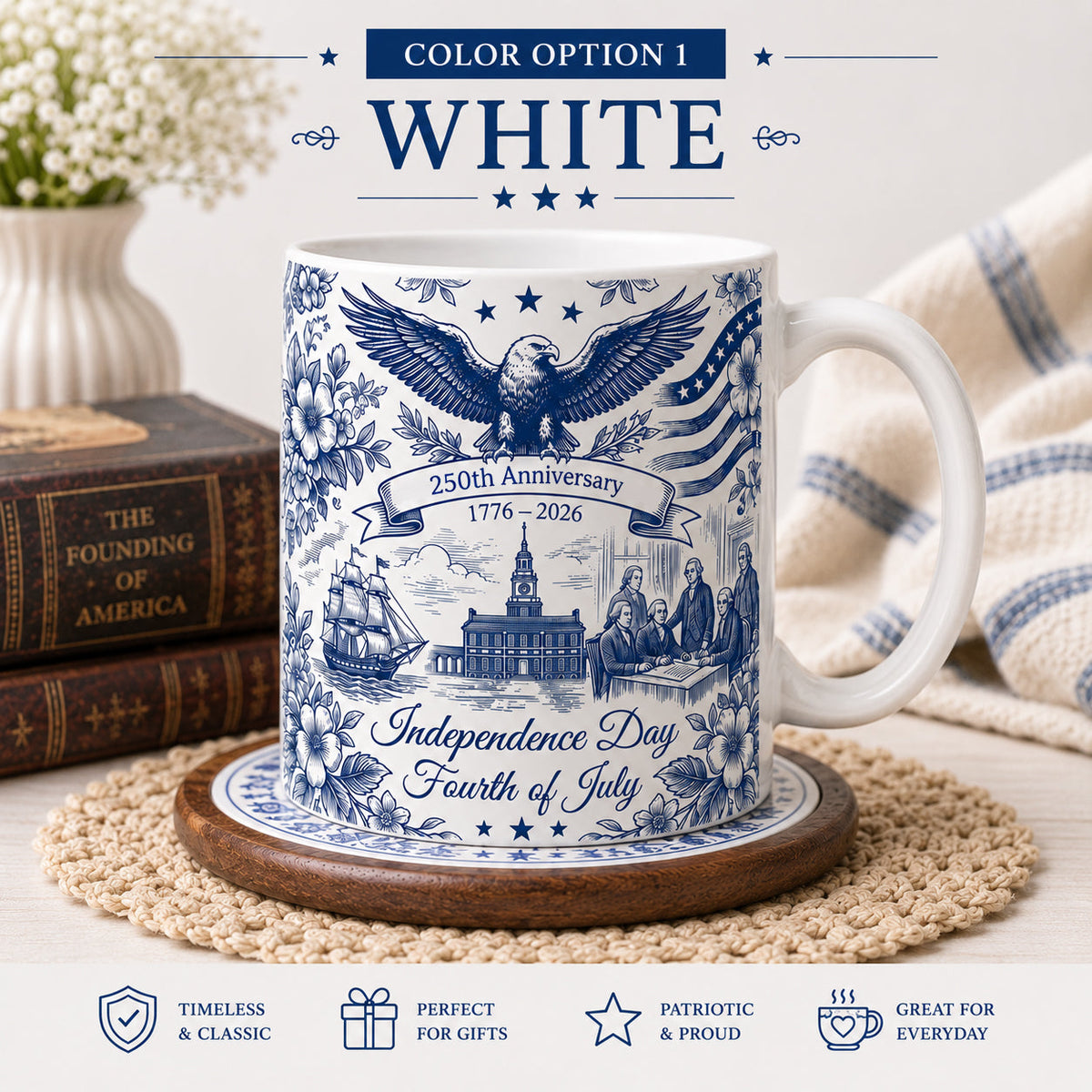 ☕☕Patriotic Semiquincentennial 1776-2026 Mug - 250 Years Anniversary Accent Mug