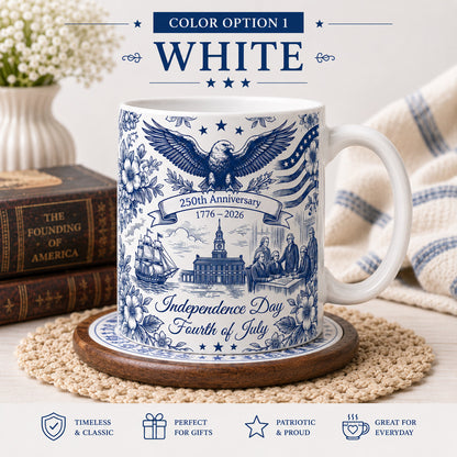 ☕☕Patriotic Semiquincentennial 1776-2026 Mug - 250 Years Anniversary Accent Mug