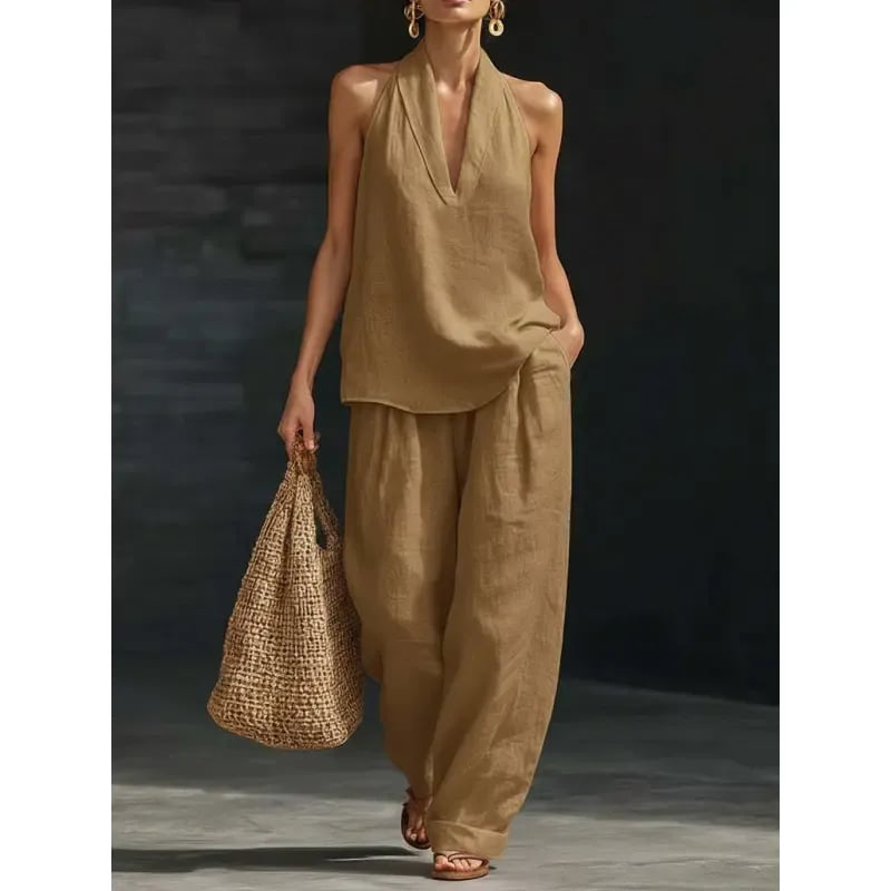 🎁Last Day Promotion 60% OFF🌴✨2026 Summer Boho 100%Linen Two-Piece Set