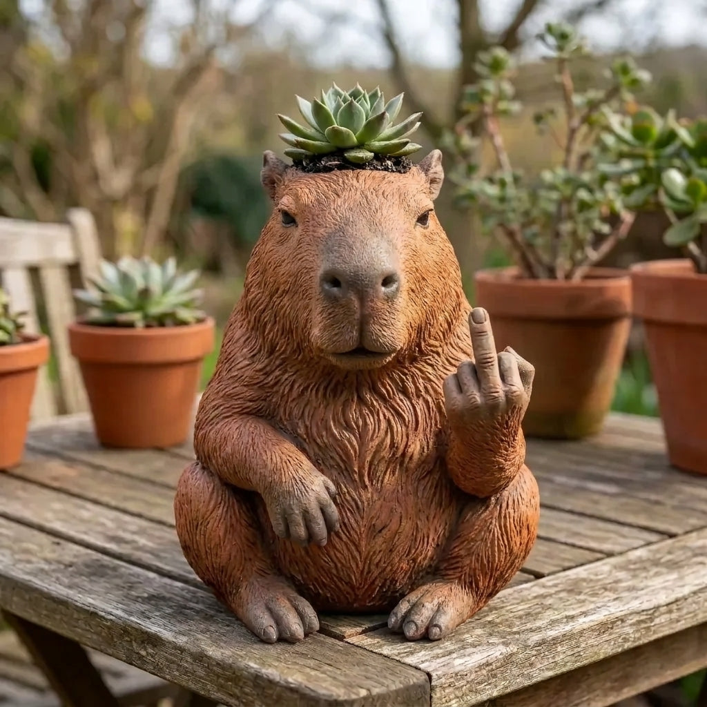 👀👀The "Zero F*cks" Capybara Planter