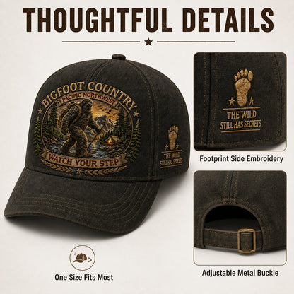 🦶🦶Bigfoot Country Vintage Embroidered Cap – Free Collector Coin Included