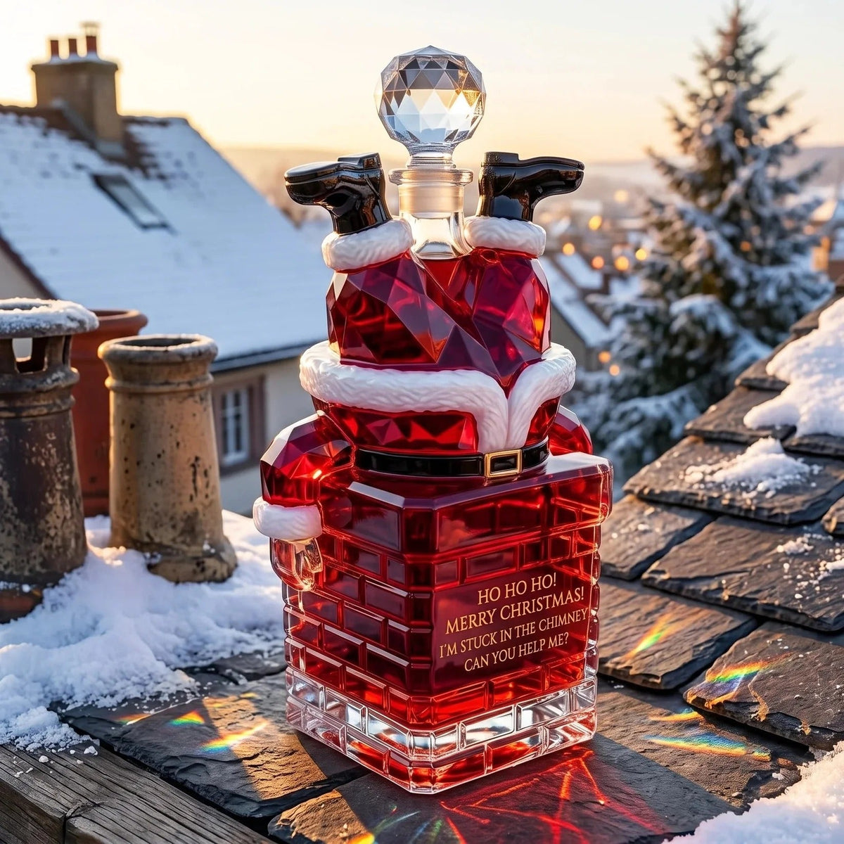 🎅🎅 2026 Christmas Gift 50% Off--💥 Pre-order: 49% Off – Santa Stuck in the Chimney Whiskey Bottle