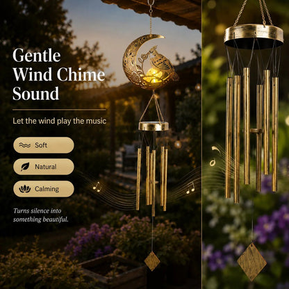 🌙🌙✨ Moon Courtyard Solar Wind Chime