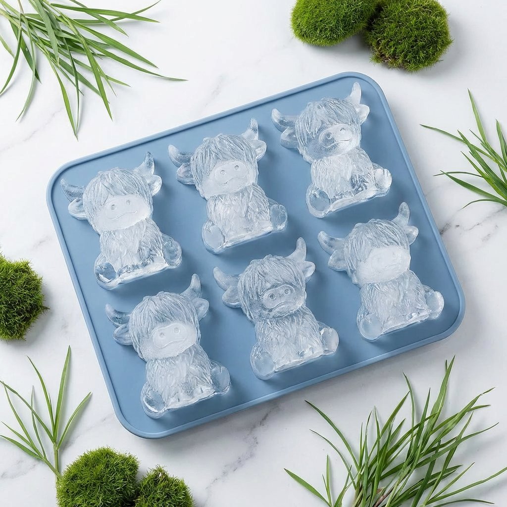 🐮 Mini Highland Cow Ice Cube Mold – Buy 2 Free Shipping
