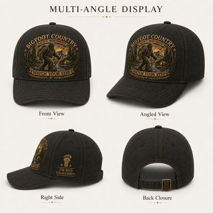 🦶Bigfoot Country Vintage Embroidered Cap – Free Collector Coin Included