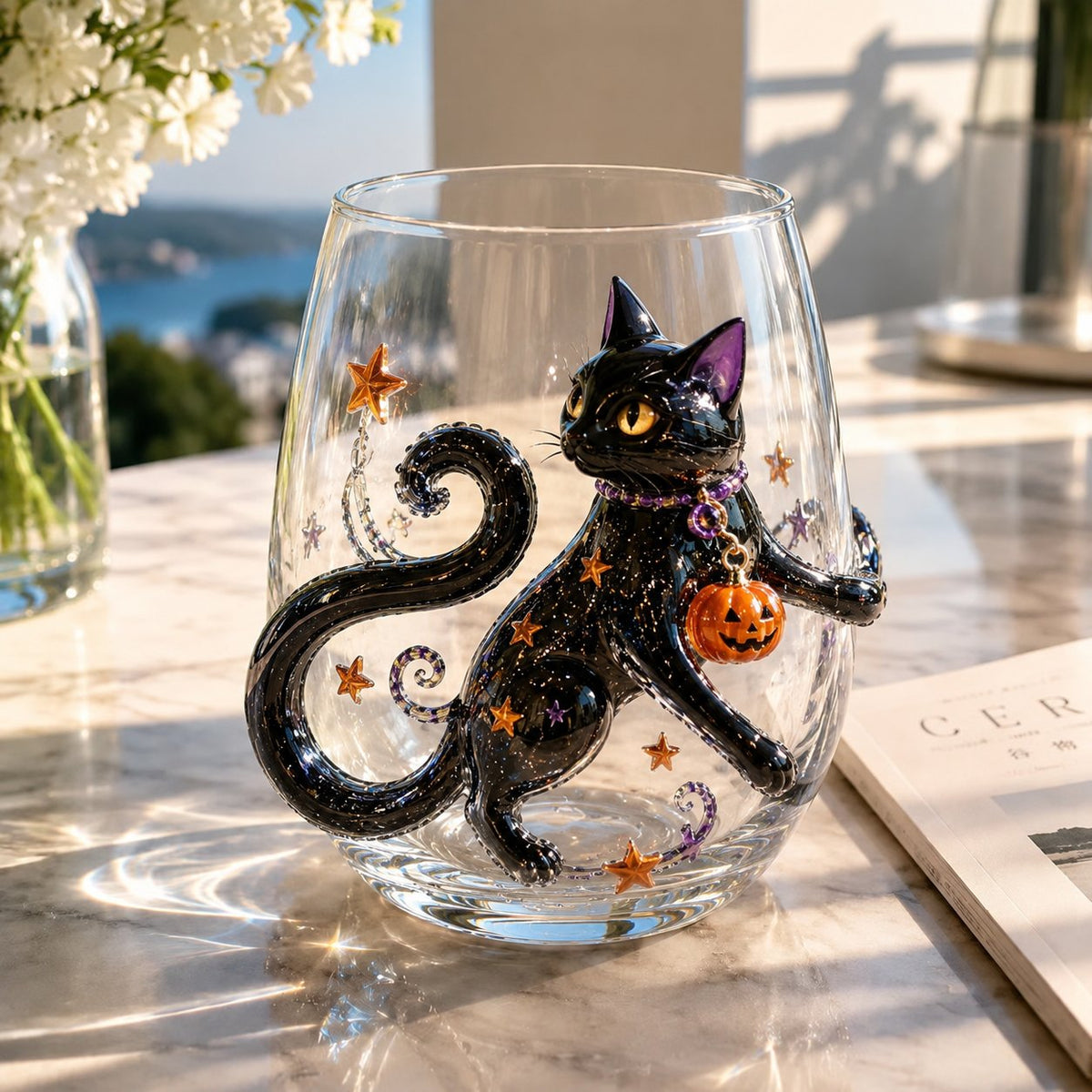 🎃 🎃 3D Halloween Artisan Glassware Collection | For Magical Halloween Sips, Eye-Catching 3D Details, Luminous Festive Party Moments & Cozy Fall Home Bar Glow
