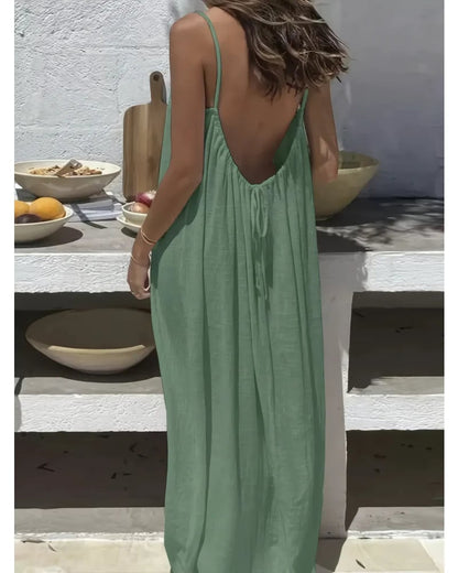 🎁Last Day Promotion 60% OFF👗Sexy Backless Easy Flow Maxi Dress-Radiate feminine charm!
