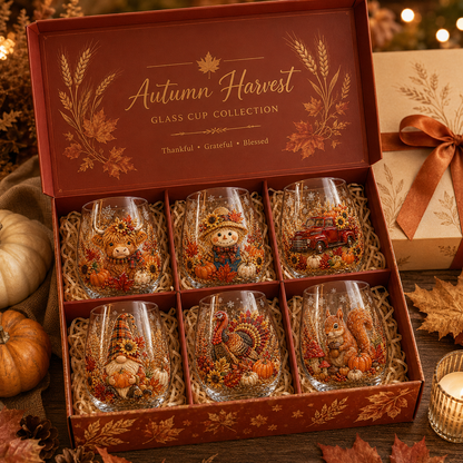 🍂🍂✨Autumn Harvest Glass Cup Set