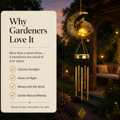 🌙✨ Moon Courtyard Solar Wind Chime