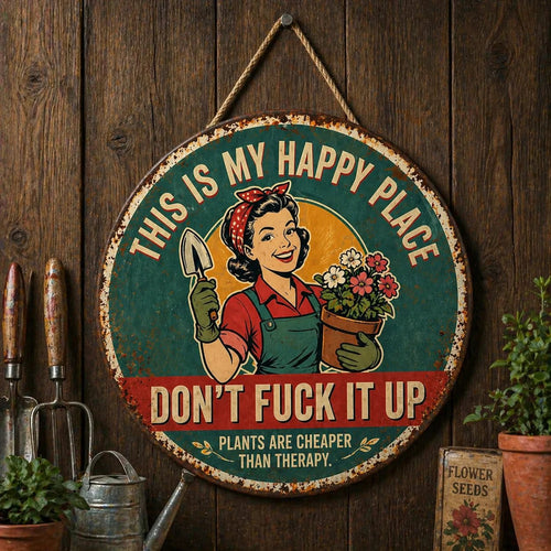 🌿🌿"This Is My Happy Place" Garden Metal Sign
