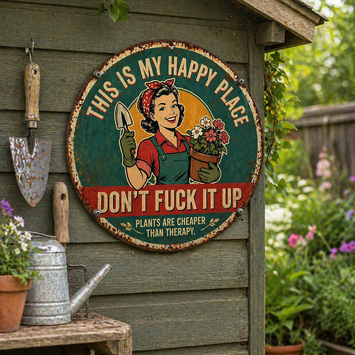 🌿🌿"This Is My Happy Place" Garden Metal Sign