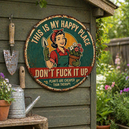 🌿"This Is My Happy Place" Garden Metal Sign