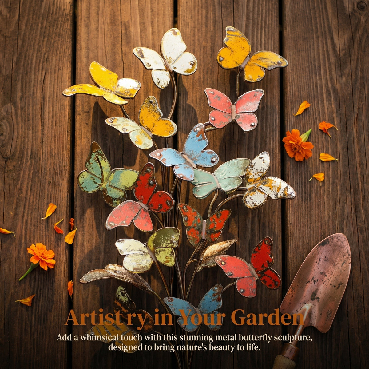 🦋Multicolored Metal Butterfly Garden Stake