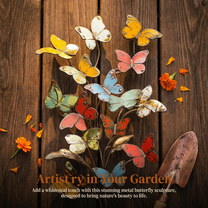 🦋Multicolored Metal Butterfly Garden Stake