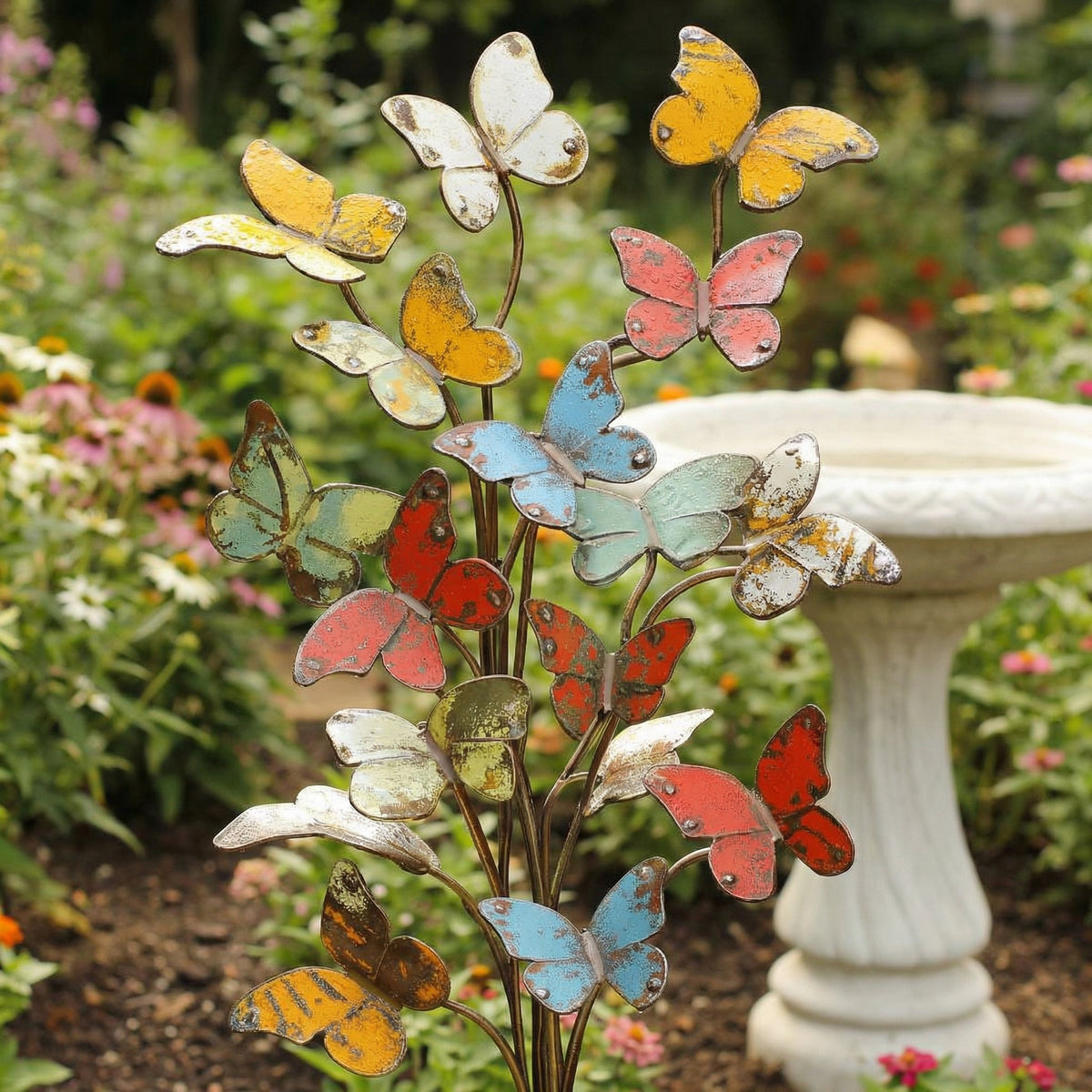 🦋Multicolored Metal Butterfly Garden Stake