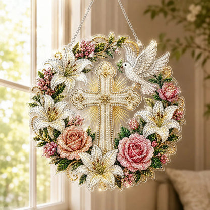 ✨Beginner-Friendly-🐦Cardinals & Sunrise Diamond Art Hanging Ornament Kit