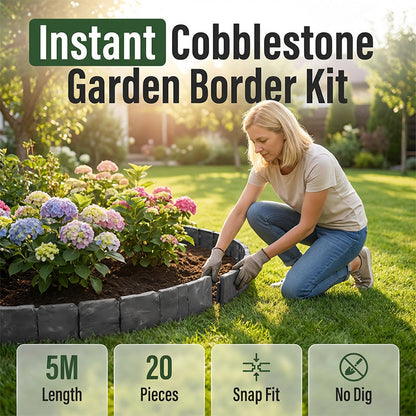 🌼🍀Best Seller in summer 49% Off🔥Easy Install Cobblestone Garden Border - 5M Edging Kit