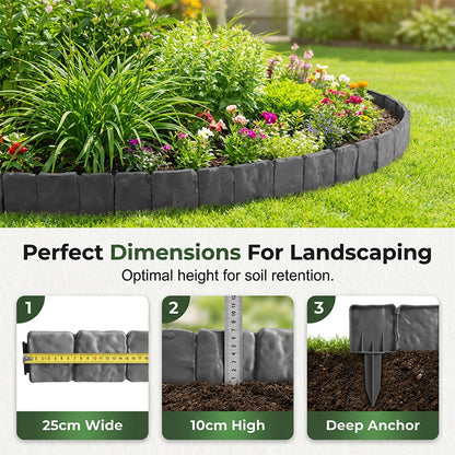 🌼🍀Best Seller in summer 49% Off🔥Easy Install Cobblestone Garden Border - 5M Edging Kit