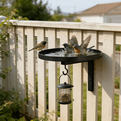 📢📢50% OFF !!!⏰Wall-Mounted Metal Bird Bath – Antique Bronze Finish 🐦🛁🧱🏡