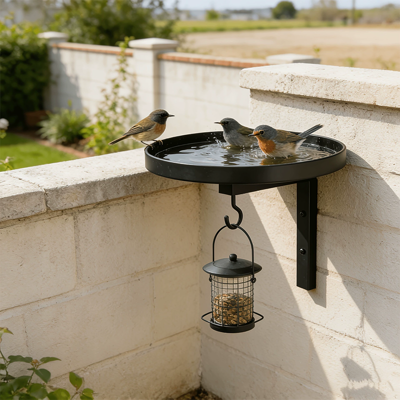📢📢50% OFF !!!⏰Wall-Mounted Metal Bird Bath – Antique Bronze Finish 🐦🛁🧱🏡